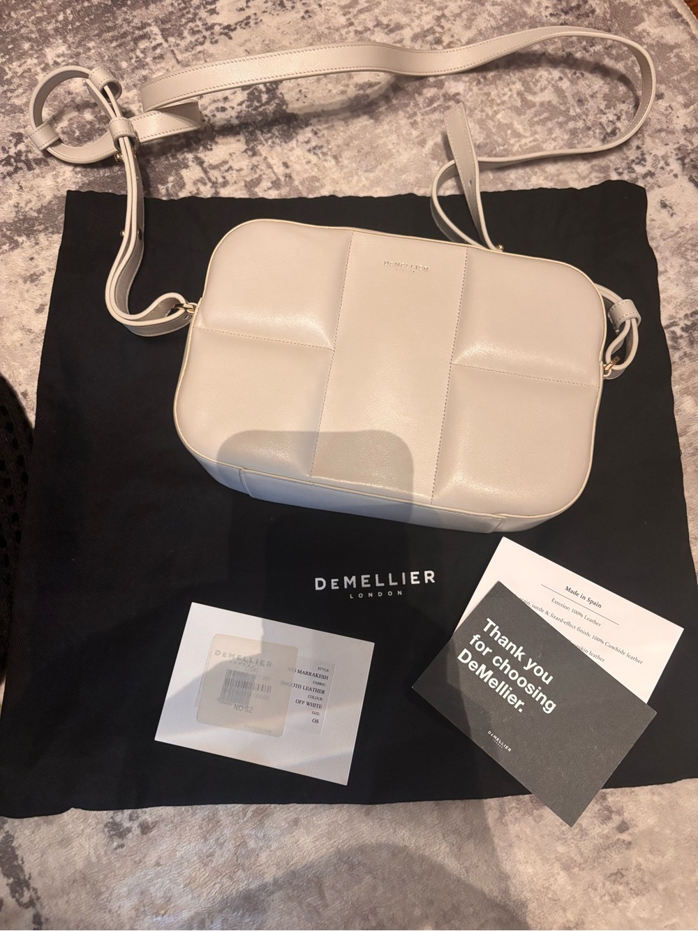 DeMellier off white Leather Crossbody Camera Bag New